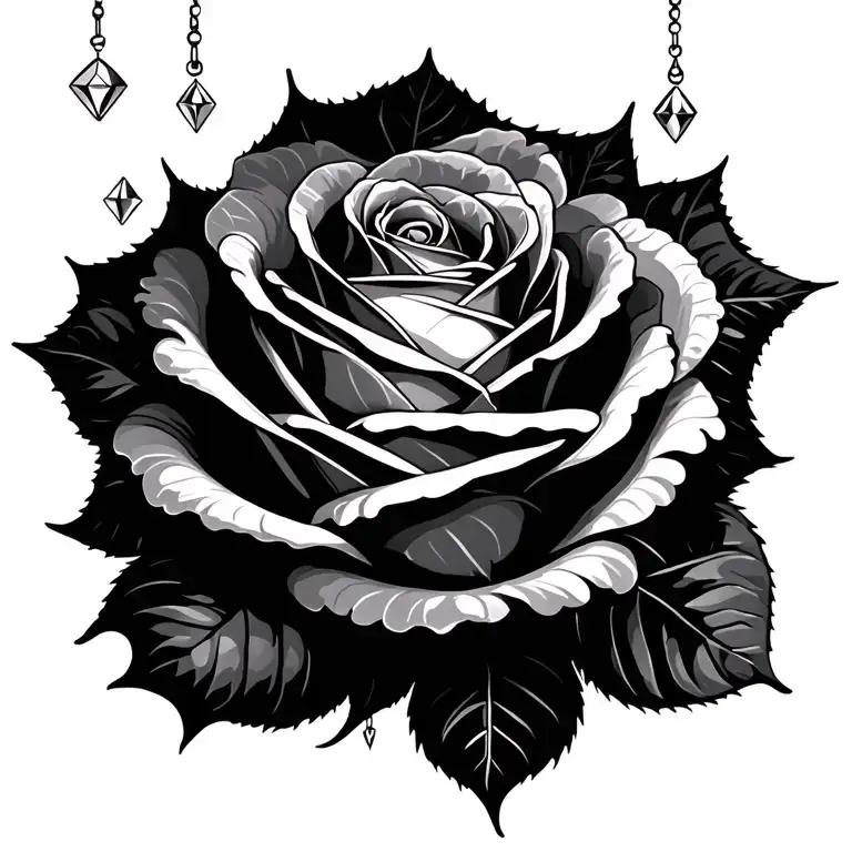 Rose Lines Diamonds Sparkles Dangling