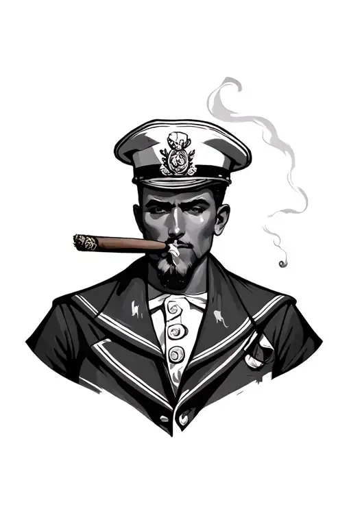 Sailor Smoking A Cigar