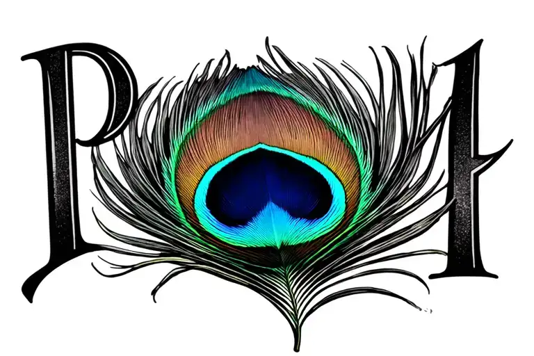 Prem Text Written With A Colourful Peacock Feather