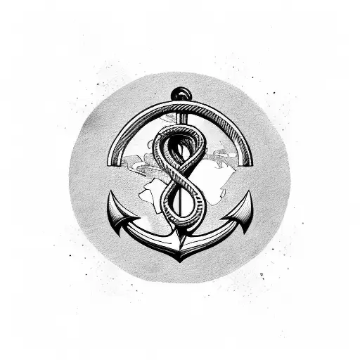 An Anchor Intertwined With A World Map