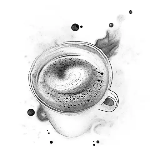 A Coffee Cup Morphing Into A Nebula With Swirling Steam