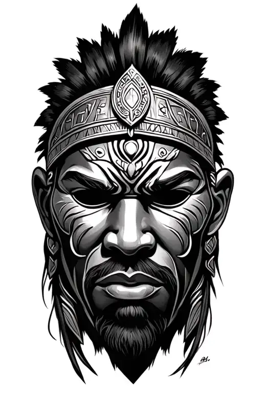 Realism Detailed African Warrior Mask