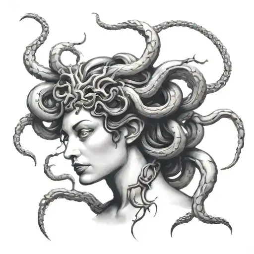 Medusa Gorgon With Spider Legs Splayed