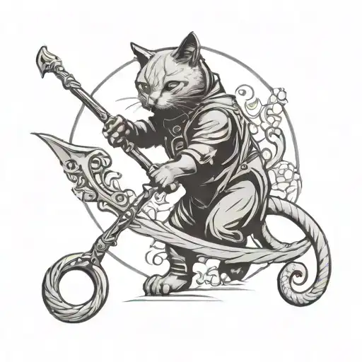 Cat Reaper Holding A Scythe