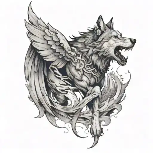 Wolf Tear Of Lucifer And Icarus Plummeting Forearm