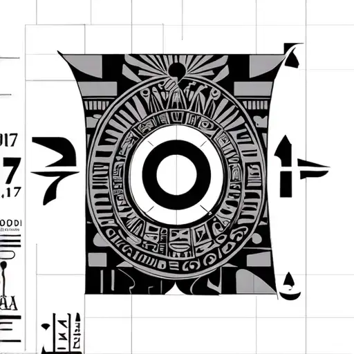 Mandella And Hieroglyphic Patterns With The Date 7 07 17 And Corbin In Egyptian Letter