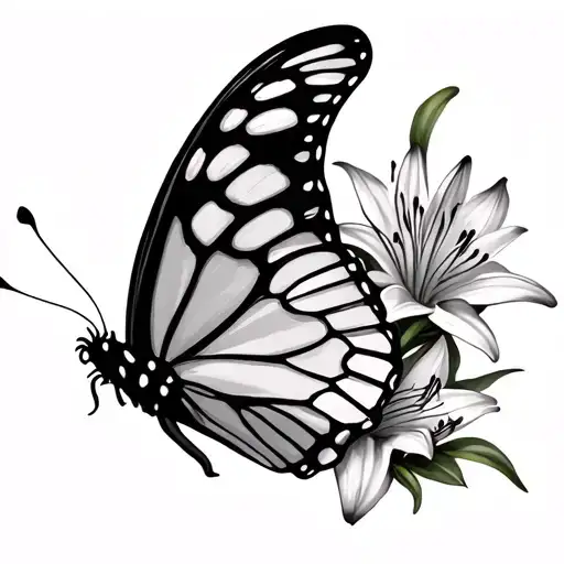 Butterfly And Lily