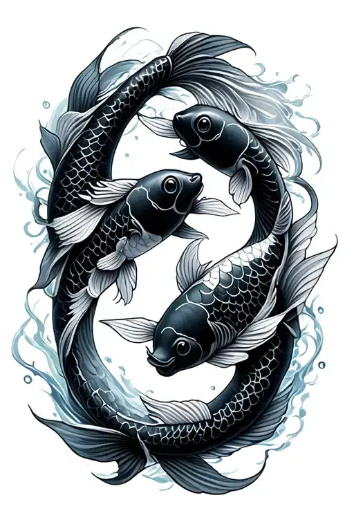 Two Koi Fish Swimming