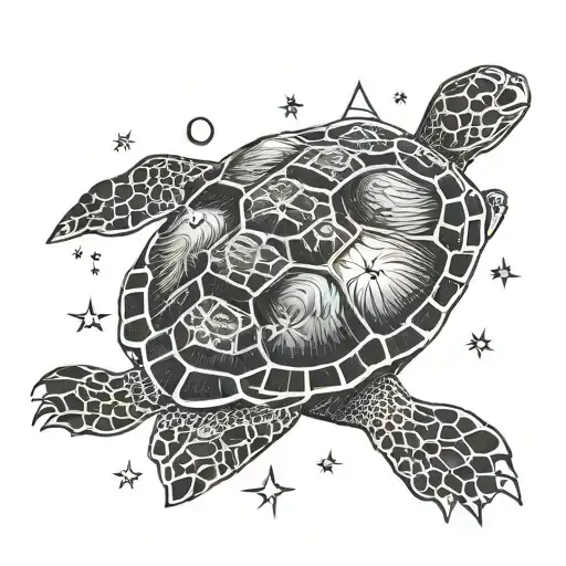 Turtle With Orion Constellation Intertwined