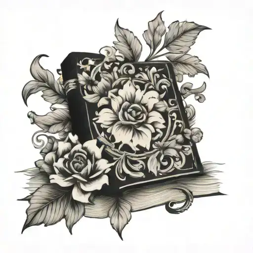 Book Surrounded By Bold Floral
