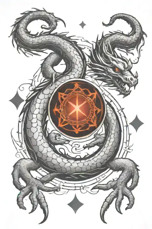 Zodiac Cancer Sign With A Dragon