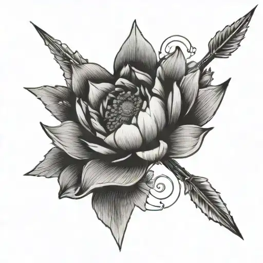 Arrow And Lotus Flower