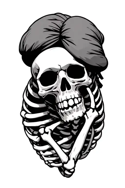 Skeleton Waking With Sack Over Shoulder