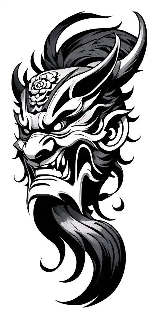 Traditional Japanese Oni Mask