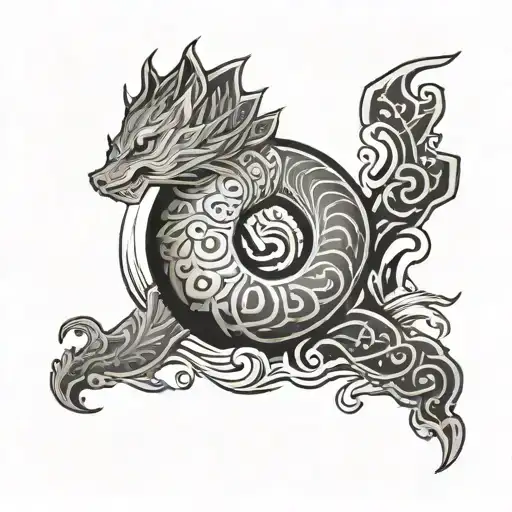 Traditional Japenese Water With Nordic Runes