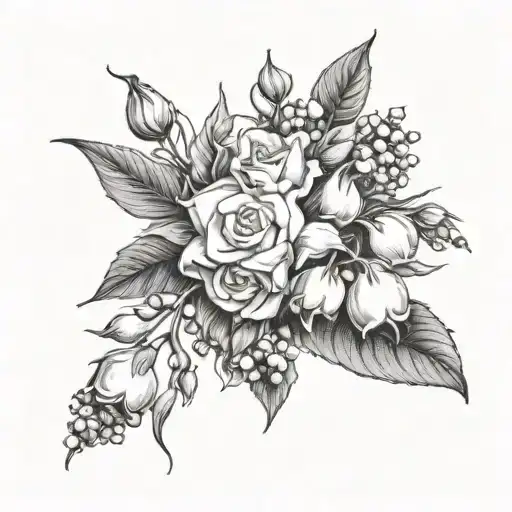 Lily Of The Valley And Roses Bouquet