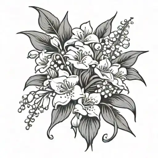 Lily Of The Valley And Roses Bouquet Simple