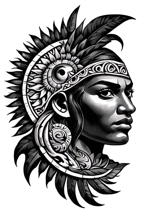 Polynesian With Sun Center Surrounded