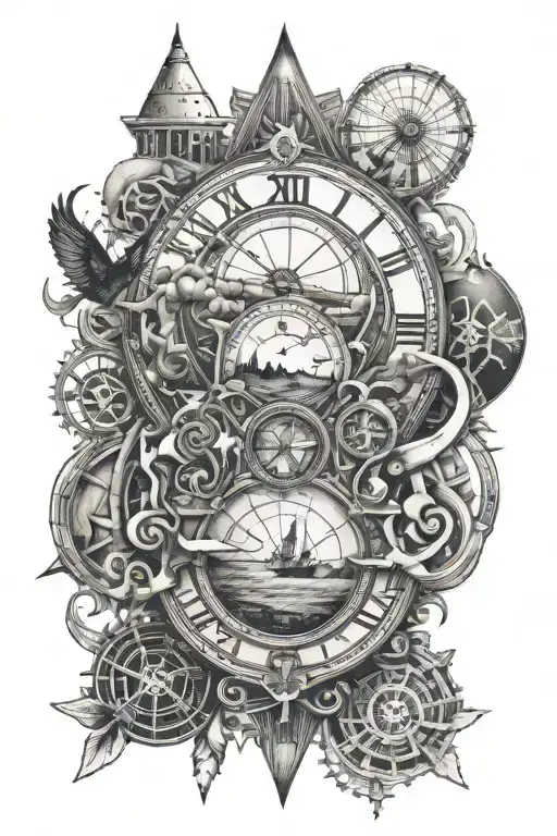 Male Tattoo That Represents Personal Evolution And Travel