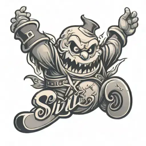 Evil Snowman Crushing Letters