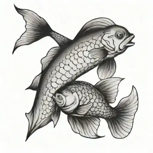 Pisces Minimalist Tattoo Design For Men