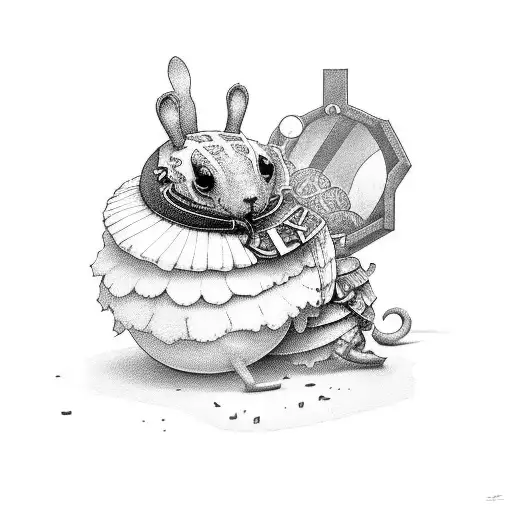 Book With A Keyhole With An Alice In Wonderland Style Caterpillar Eating It