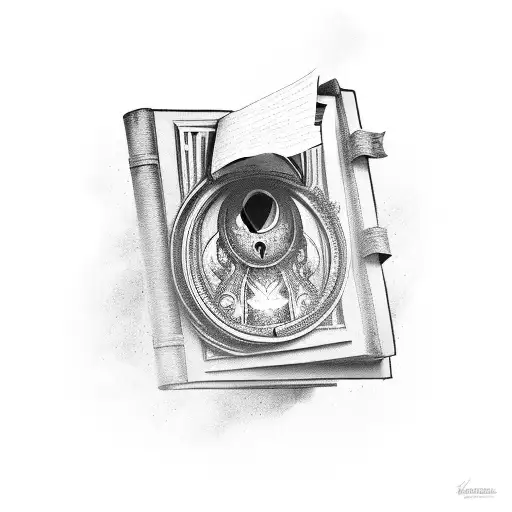 Open Book As A Door With Keyhole