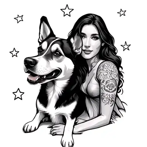 Man Wife Dog Three Stars