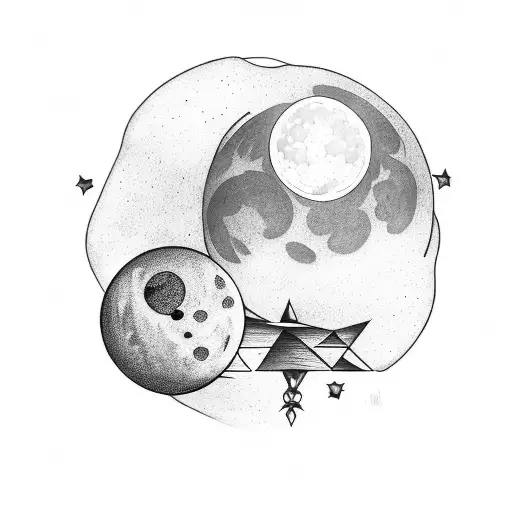 Shooting Stars And Moon