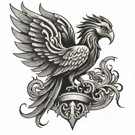 Stewart Crest With Phoenix Rising