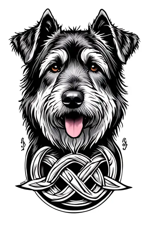 Irish Wolfhound On Trinity Knot