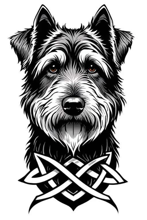 Irish Wolfhound On Trinity Knot