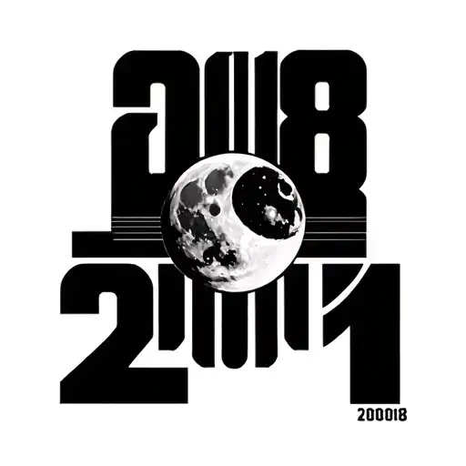 A Moon At The Top With A Line Around The Numbers 2008 And 2001