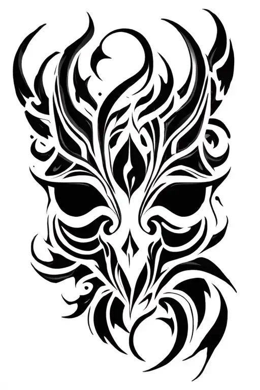 Black Tribal Tattoo For Back