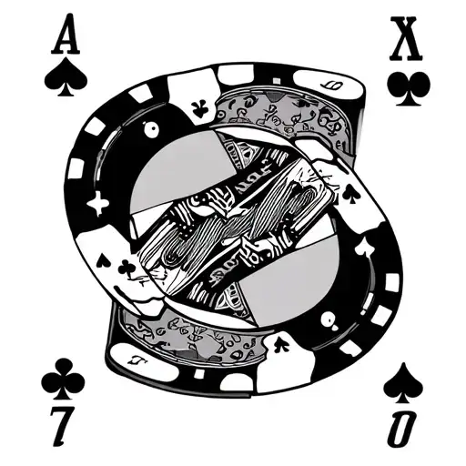 Poker Chip With Ace Card Queen