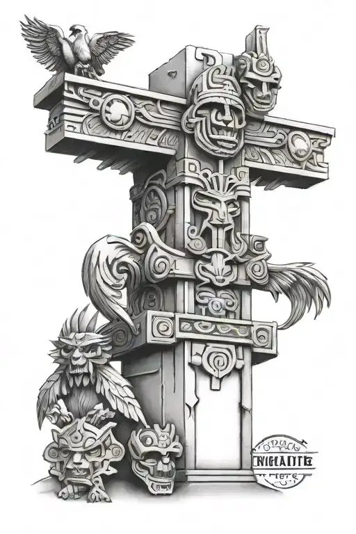 Realism Navtive American Totem Pole