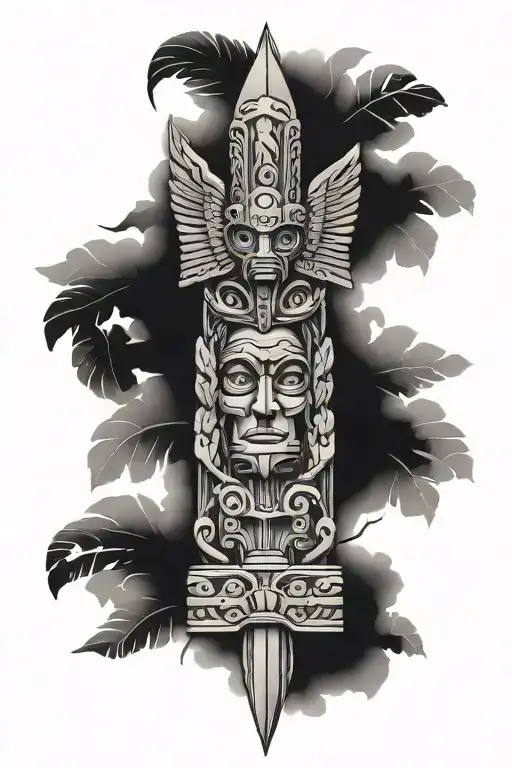 Realism Navtive American Totem Pole