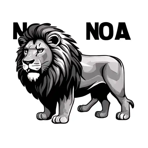 Lion With Name Noa
