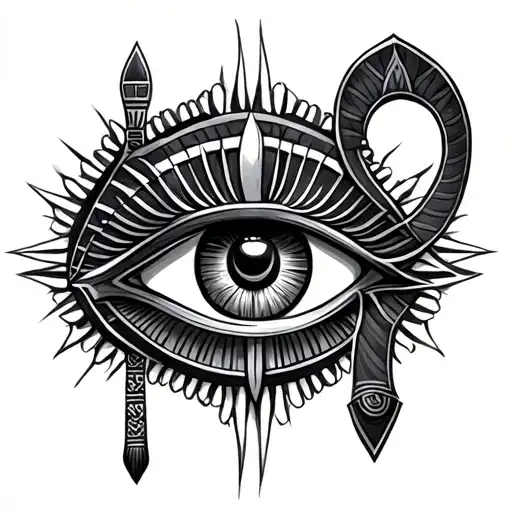 Ankh Symbol With Eye Of Ra