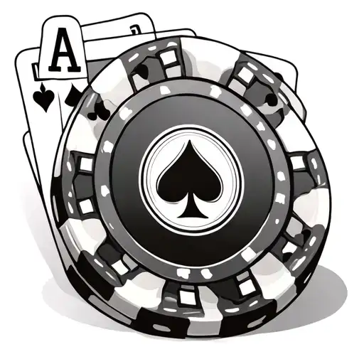 Poker Chip And Ace Card