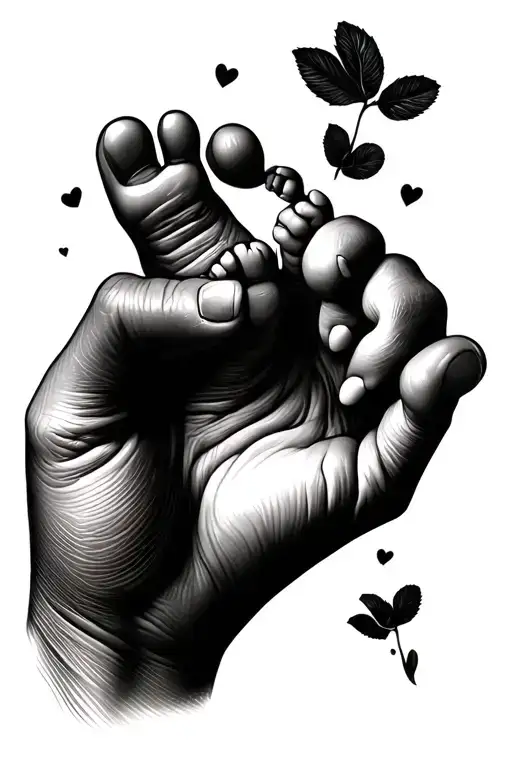 Hand Holding Baby Foot