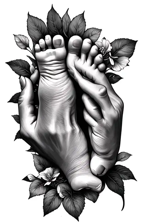 Hand Holding Baby Foot