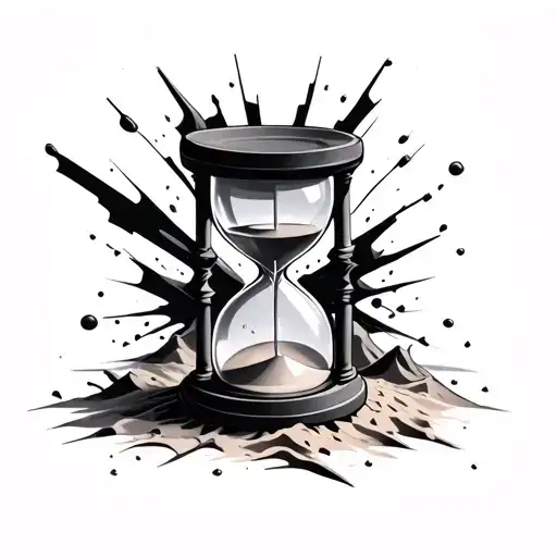 Hourglass That Broke Sand Falling Out Of Them