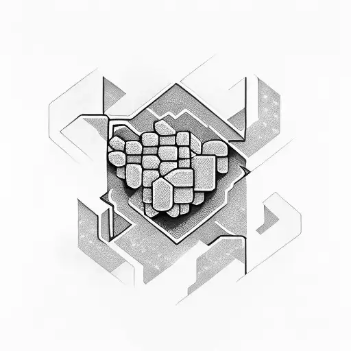 Brick Pattern With Hidden Love Symbols