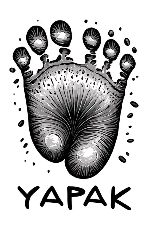 Footprint With Word Yapak