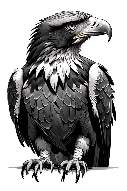 Philipphine Eagle Black And Gray Realism