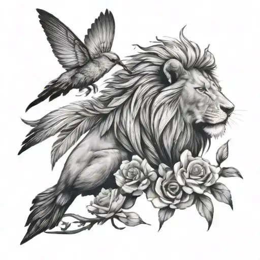 Lion And Humming Bird