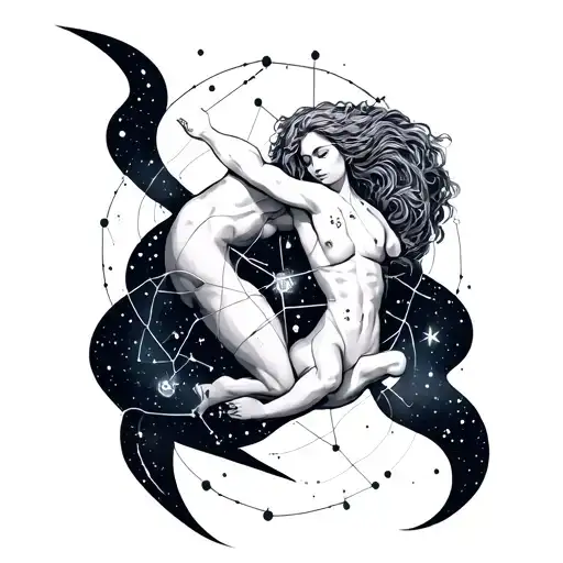 Aquarius Constellation Intertwined With Another Aquarius