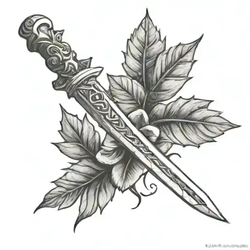Sword And Leafs Growing