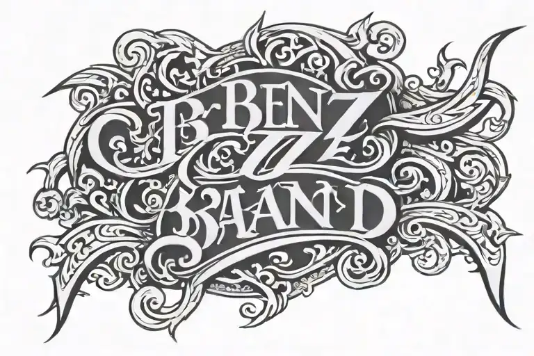 Ben Z Band Letters Old English